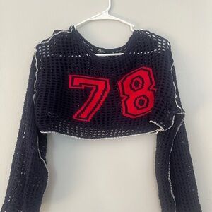Jaded London Black and Red Crop Top